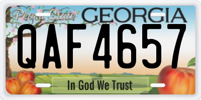 GA license plate QAF4657