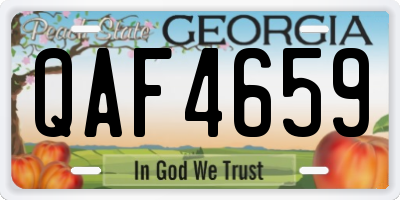 GA license plate QAF4659
