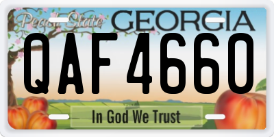 GA license plate QAF4660