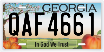 GA license plate QAF4661
