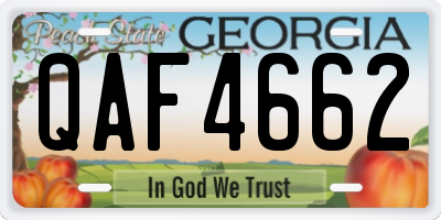 GA license plate QAF4662