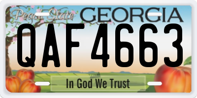 GA license plate QAF4663