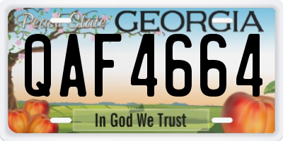 GA license plate QAF4664