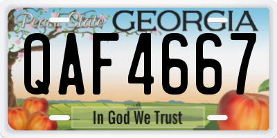 GA license plate QAF4667