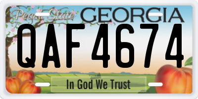 GA license plate QAF4674