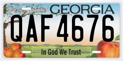 GA license plate QAF4676