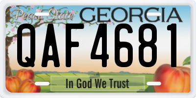 GA license plate QAF4681