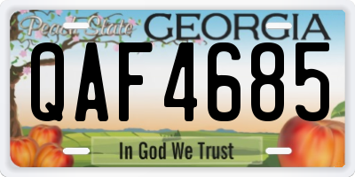 GA license plate QAF4685