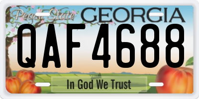 GA license plate QAF4688