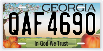GA license plate QAF4690