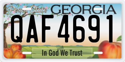 GA license plate QAF4691