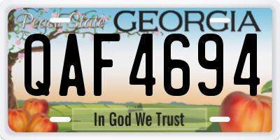 GA license plate QAF4694