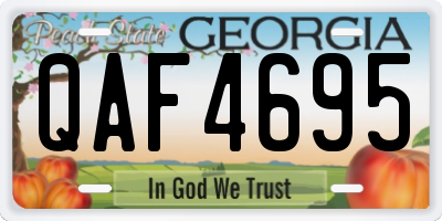 GA license plate QAF4695