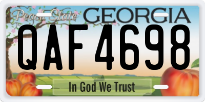 GA license plate QAF4698