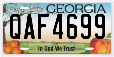 GA license plate QAF4699