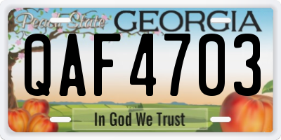 GA license plate QAF4703