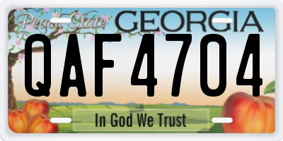 GA license plate QAF4704