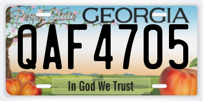GA license plate QAF4705