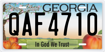 GA license plate QAF4710
