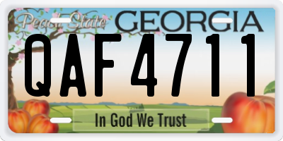 GA license plate QAF4711