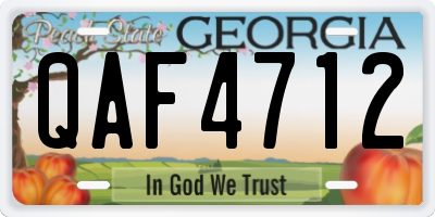 GA license plate QAF4712
