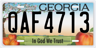GA license plate QAF4713