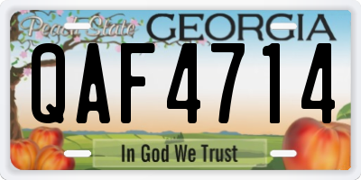 GA license plate QAF4714