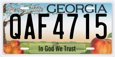 GA license plate QAF4715
