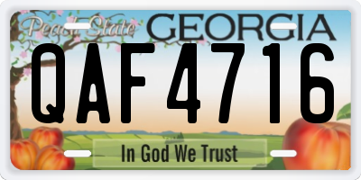GA license plate QAF4716