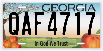 GA license plate QAF4717