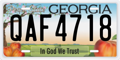 GA license plate QAF4718