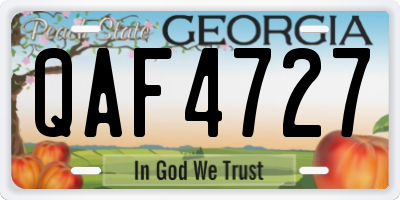 GA license plate QAF4727
