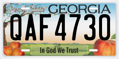 GA license plate QAF4730