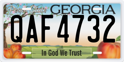 GA license plate QAF4732