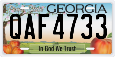 GA license plate QAF4733