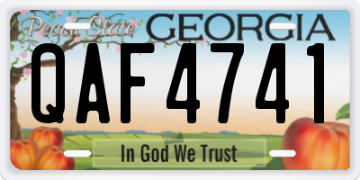 GA license plate QAF4741
