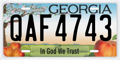 GA license plate QAF4743