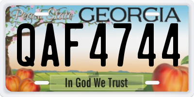 GA license plate QAF4744