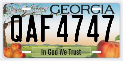 GA license plate QAF4747