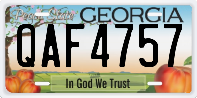 GA license plate QAF4757
