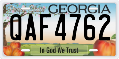 GA license plate QAF4762