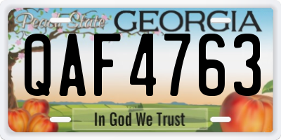 GA license plate QAF4763