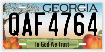 GA license plate QAF4764