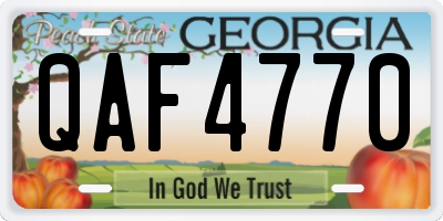 GA license plate QAF4770