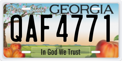 GA license plate QAF4771