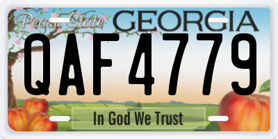 GA license plate QAF4779