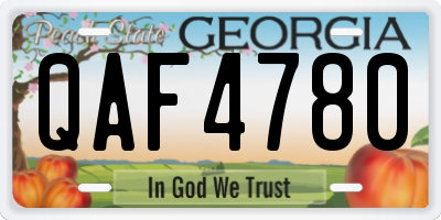 GA license plate QAF4780