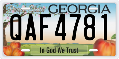 GA license plate QAF4781
