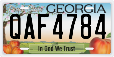 GA license plate QAF4784