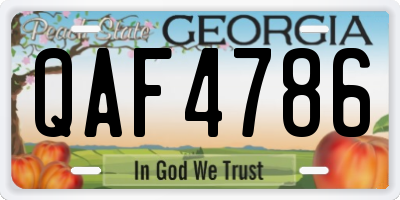 GA license plate QAF4786